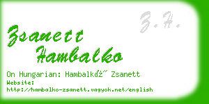 zsanett hambalko business card